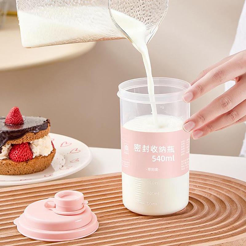 1/3pcs Clear Plastic Graduated Cups with Lids, Milk Beverage Drinkware for Restaurant Camping Party Accessories