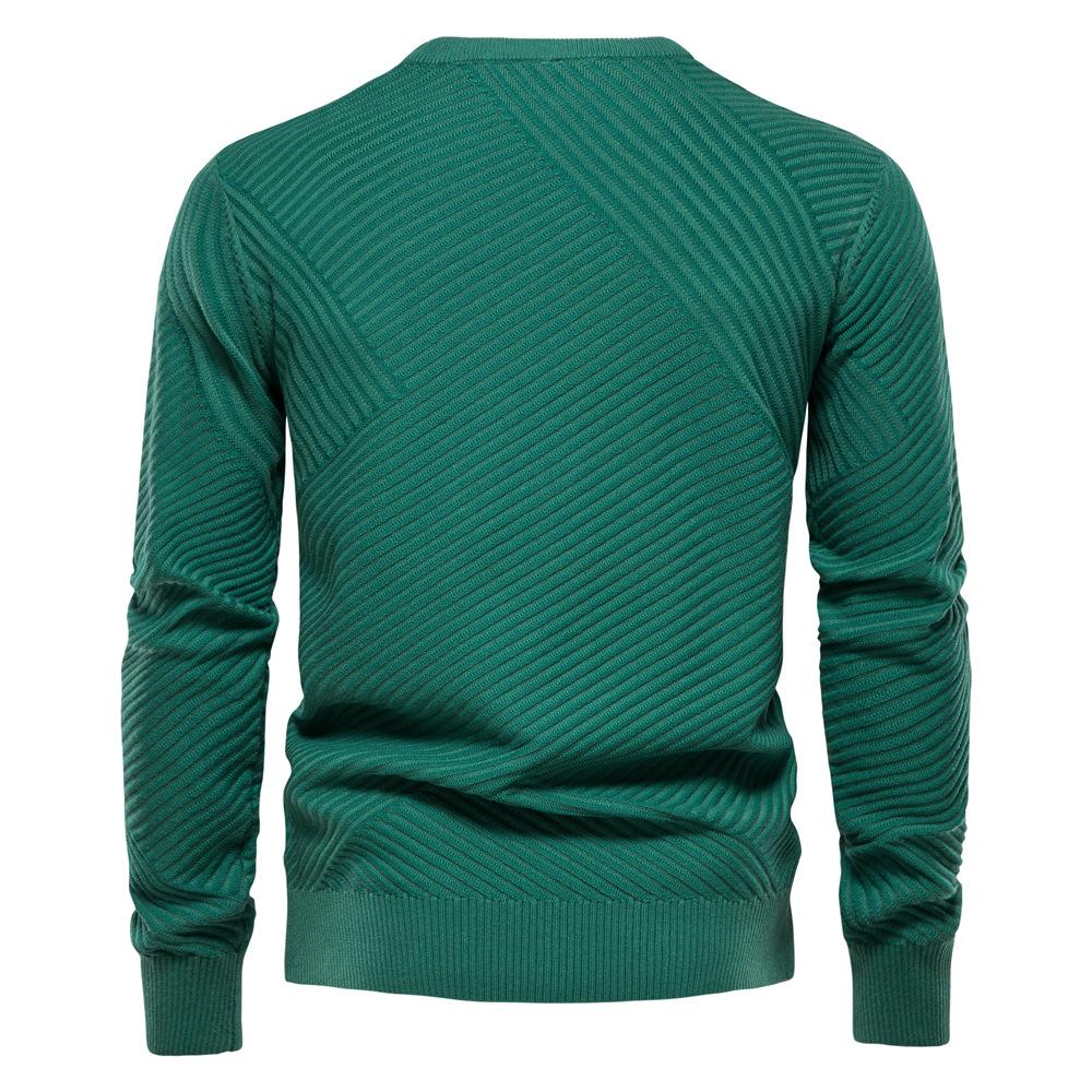 New autumn and winter men's round neck pullover sweater solid color bottoming cotton sweater for men
