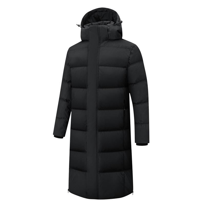 Unisex 80% Down Sports Training Jacket, Knee-Length Winter Coat for Students
