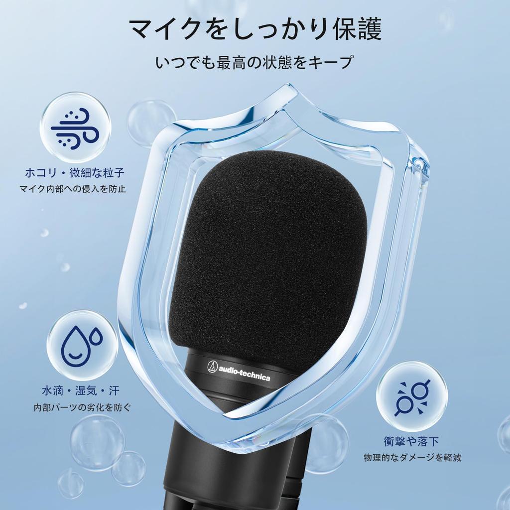 PhantAccy Pop Filter Windscreen for Audio-Technica AT2020, AT2035, AT2040, AT2050, ATR2500, ATR2500X, AT4040. Foam Microphone Cover for Pop Noise