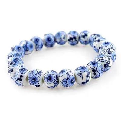 Blue And White Porcelain Ceramic Bead Bracelet - Ethnic Style Creative Diy Handcrafted Accessories For National Style Jewelry