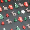 (50 Pcs/pack)Mini Christmas Tree Glove Chip Mixed Decorative Wood Chips Christmas Hanging Decoration Colorful Elk Gift Label DIY