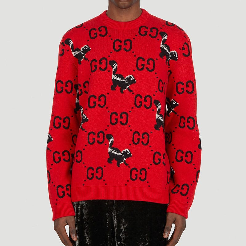 Gucci Gg Skunk Wool Knit Sweater 711576-XKCL2-6229