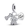 Eiffel Tower Cute Pet Music Ultimate Simplicity 925 Silver Theme Charms Beads Fit 3mm Bracelets DIY Fine Jewelry Making