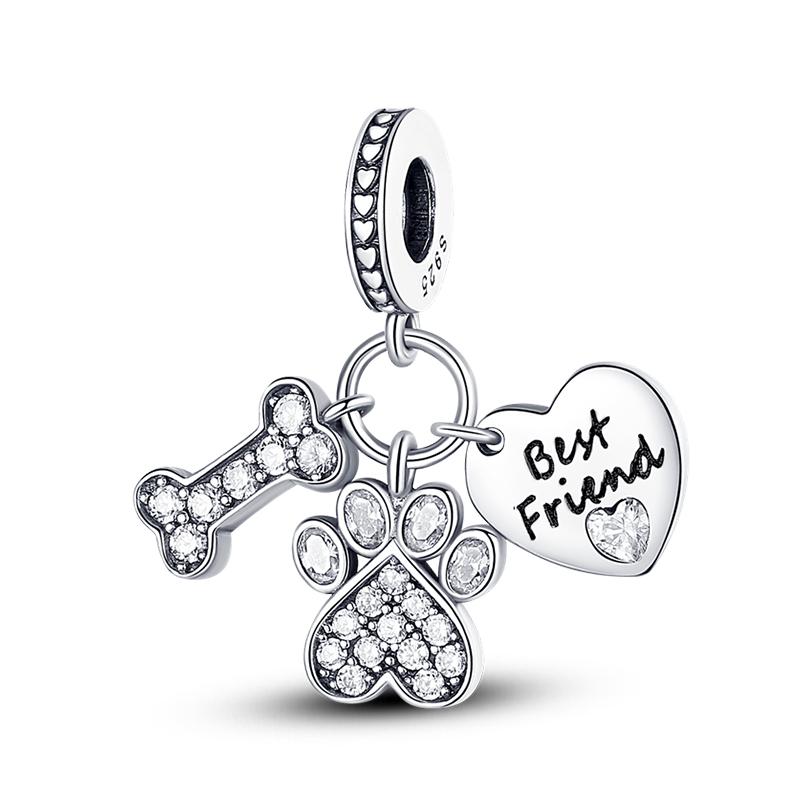 Eiffel Tower Cute Pet Music Ultimate Simplicity 925 Silver Theme Charms Beads Fit 3mm Bracelets DIY Fine Jewelry Making