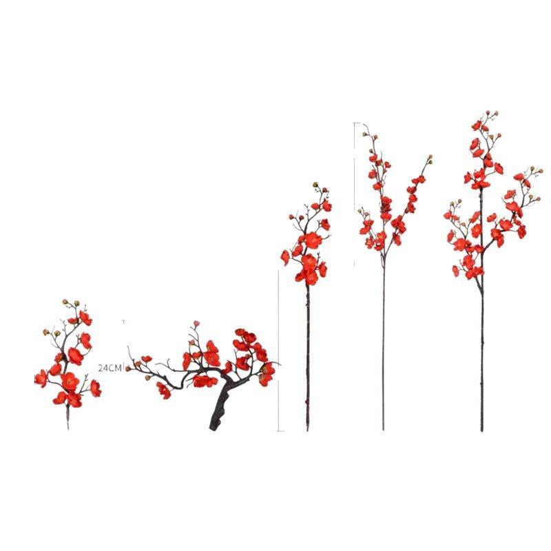 Artificial Plum Blossom Branch - Decorative Faux Flower Arrangement for Home