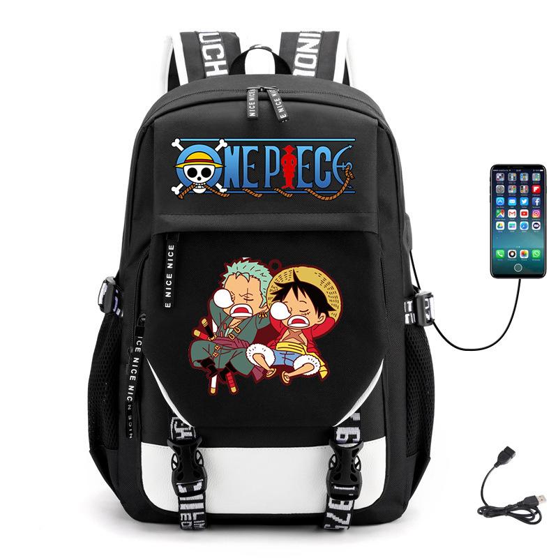 Mochila Multifuncional Tendência Estampa de Animação Estilo College Campus Lazer Bolsa Escolar Estudante