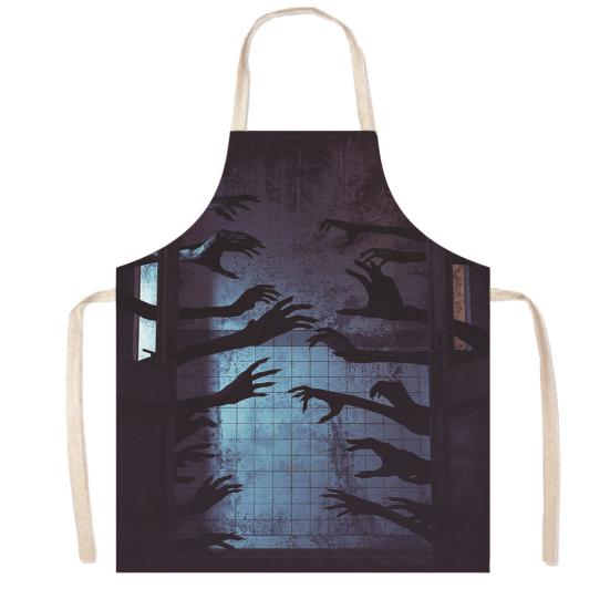 Funny Prank Gift Halloween Butcher Apron with Realistic Blood Stain, Washable Protective Work Apron, Spooky Kitchen Decor Horror Costume Prop