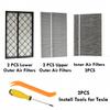6PCS Full Set HEPA Air Intake Filter Cabin Air Filter for Tesla Model Y/Juniper Model 3/Highland 2020-2025 Biochemical Defence