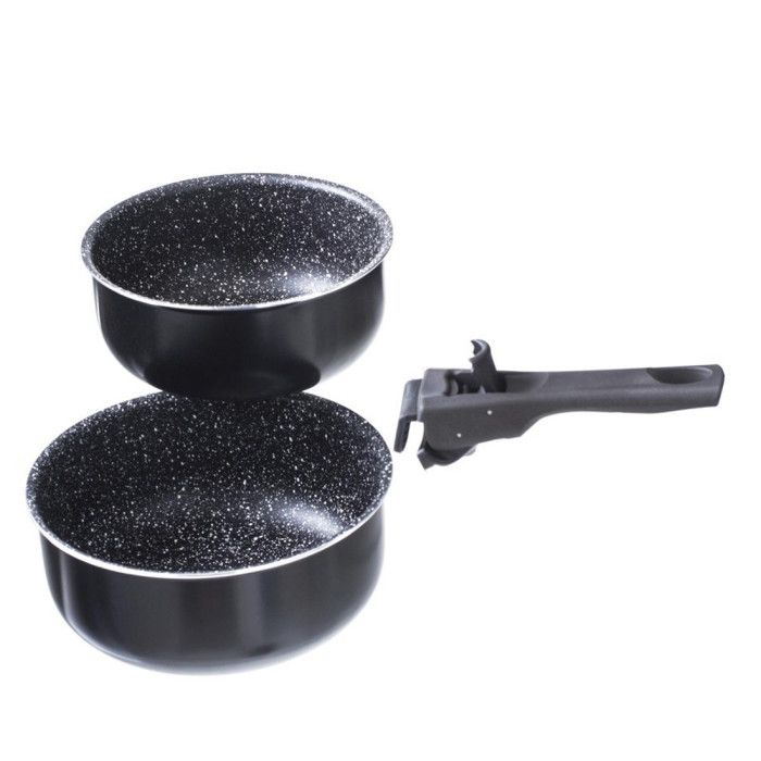 Lot de 3 casseroles 16/18/20 cm + poignée amovible Secret de Gourmet