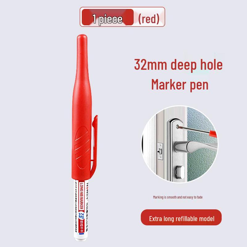 Cross-border Exclusive Deep Hole Woodworking Marker - 32MM Quick-dry, Waterproof, Fade-resistant for Drilling and Tile