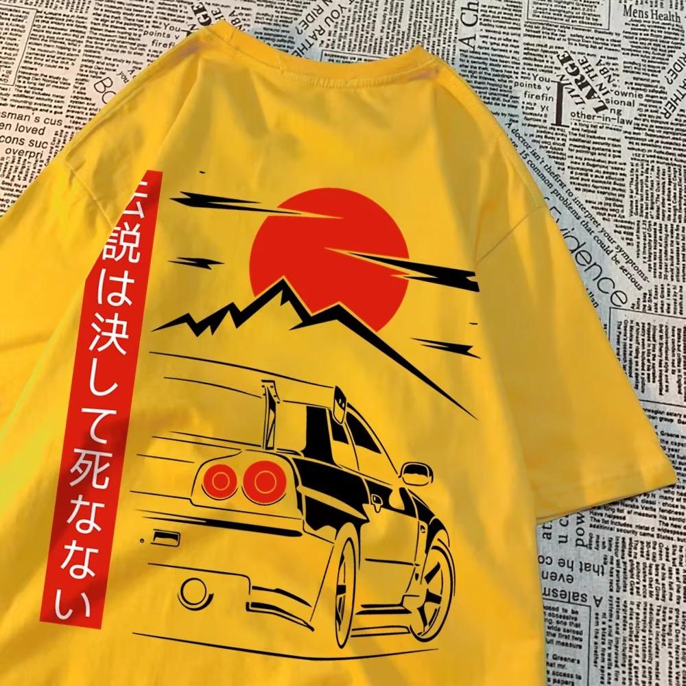 Auto v japonském stylu Legrační Originální design Pánská trička Bavlna Oblečení Volné Prodyšné Letní oversized tričko s krátkým rukávem