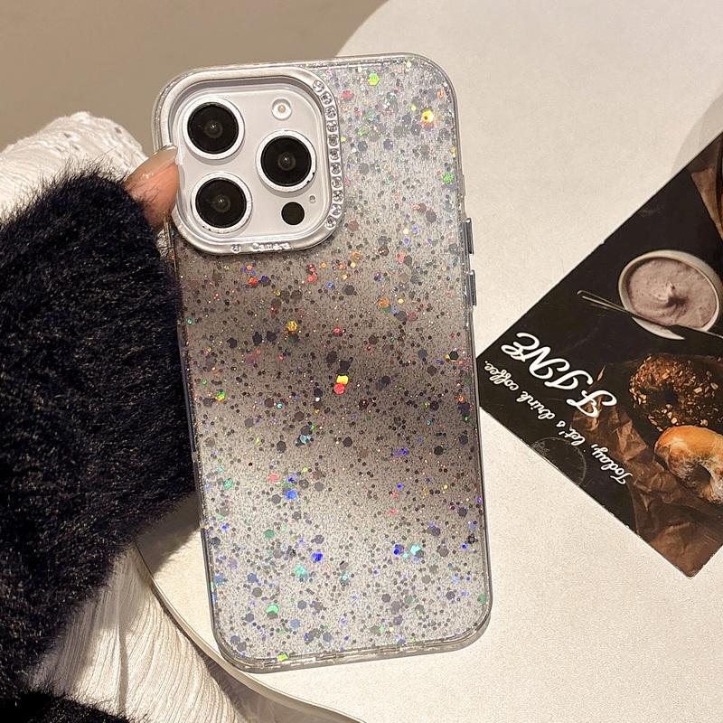 Luxury Bling Glitter Sequins Colorful Clear Case for iPhone 16 15 14 Plus 13 12 Pro Max 11 Shining Shockproof Tpu Bumper Cover