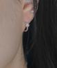 Postlude [Silver] M Dot Cubic R Earrings
