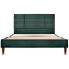 Upholstered Bed 1 Set Frame Cushion Spring Thick Headboard Mattress Solid Color Anti-wear for Room
