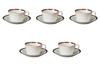 Set of 5 NB Marron Black Tea Cups and Saucers X X Fuse Ware Cups and Saucers by Setomonohonpo [10.5 8.3 5cm, 180cc]
