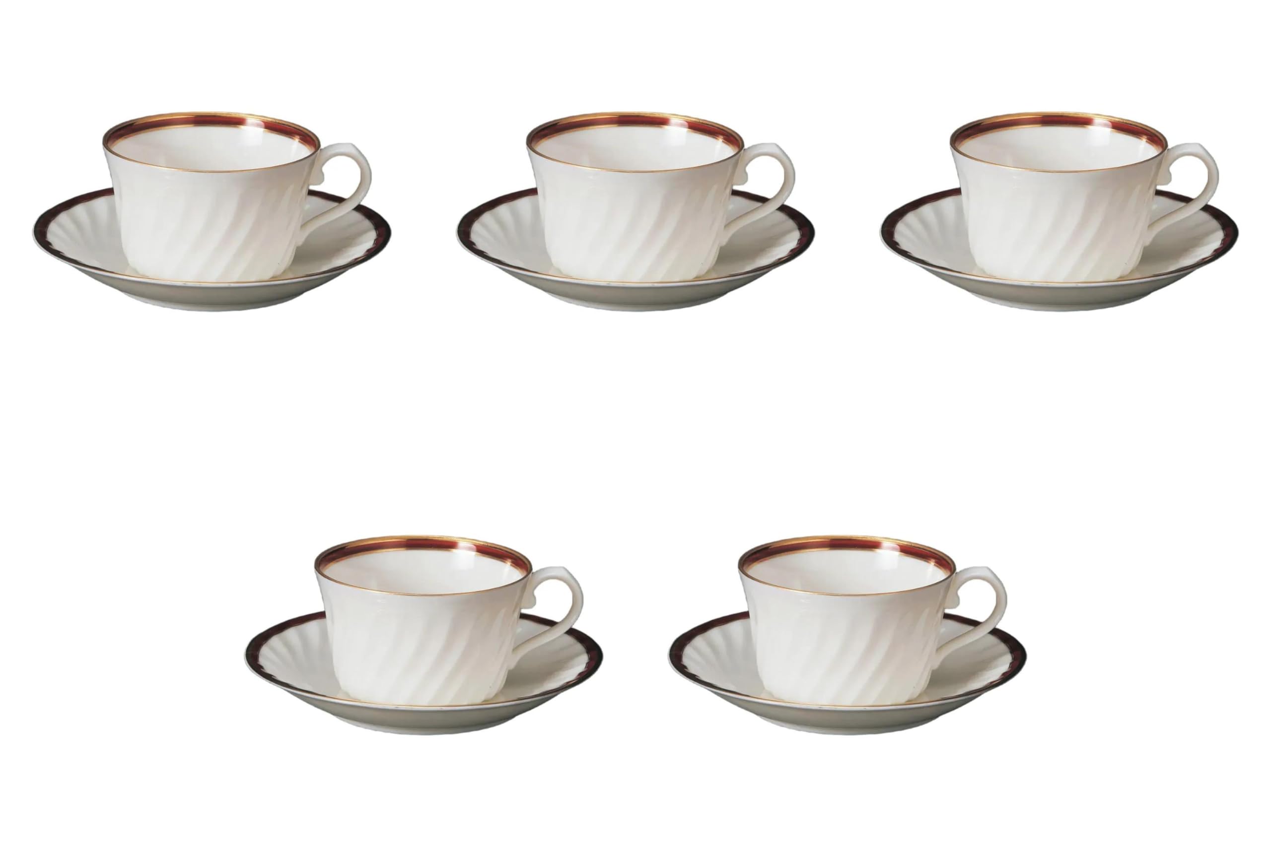

Set of 5 NB Marron Black Tea Cups and Saucers x x Fuse Ware Cups and Saucers by Setomonohonpo [10.5 8.3 5cm, 180cc]