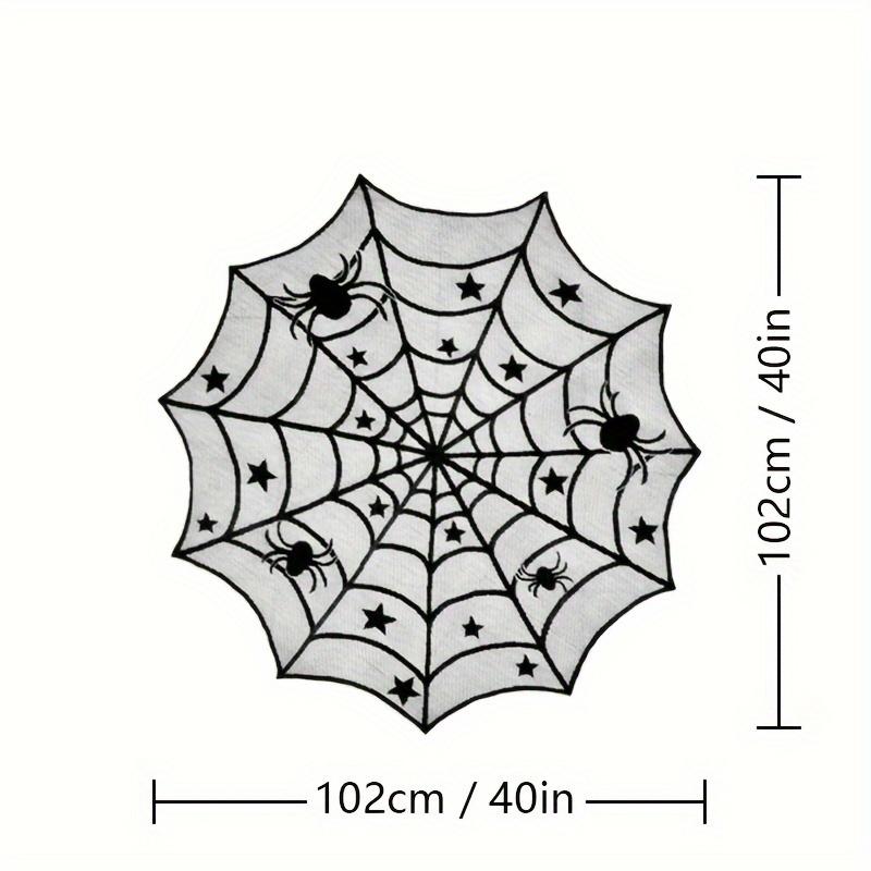 4Piece/Set Halloween Tablecloth Spider Web Fireplace Disposable Bat Spider Table Pulley Circular Tablecloth Lampshade Decoration
