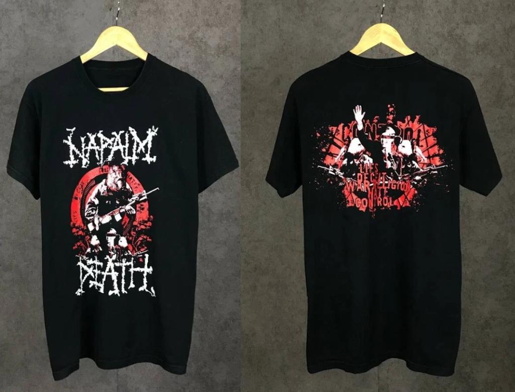 Napalm Death Metal Band T Shirt Classic Grindcore Graphic Tee Vintage Concert St
