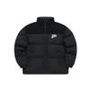 Spliced Stand Collar Loose Warm Puffer Jacket Men Outerwear Black T11M342902F-BK