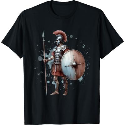Mighty Roman Centurion Spear Shield Warrior Costume Apparel T-Shirt