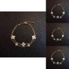 Floral Pendant Bracelet With 18k Gold Plating And Zirconia For Womens Fashion Accessories