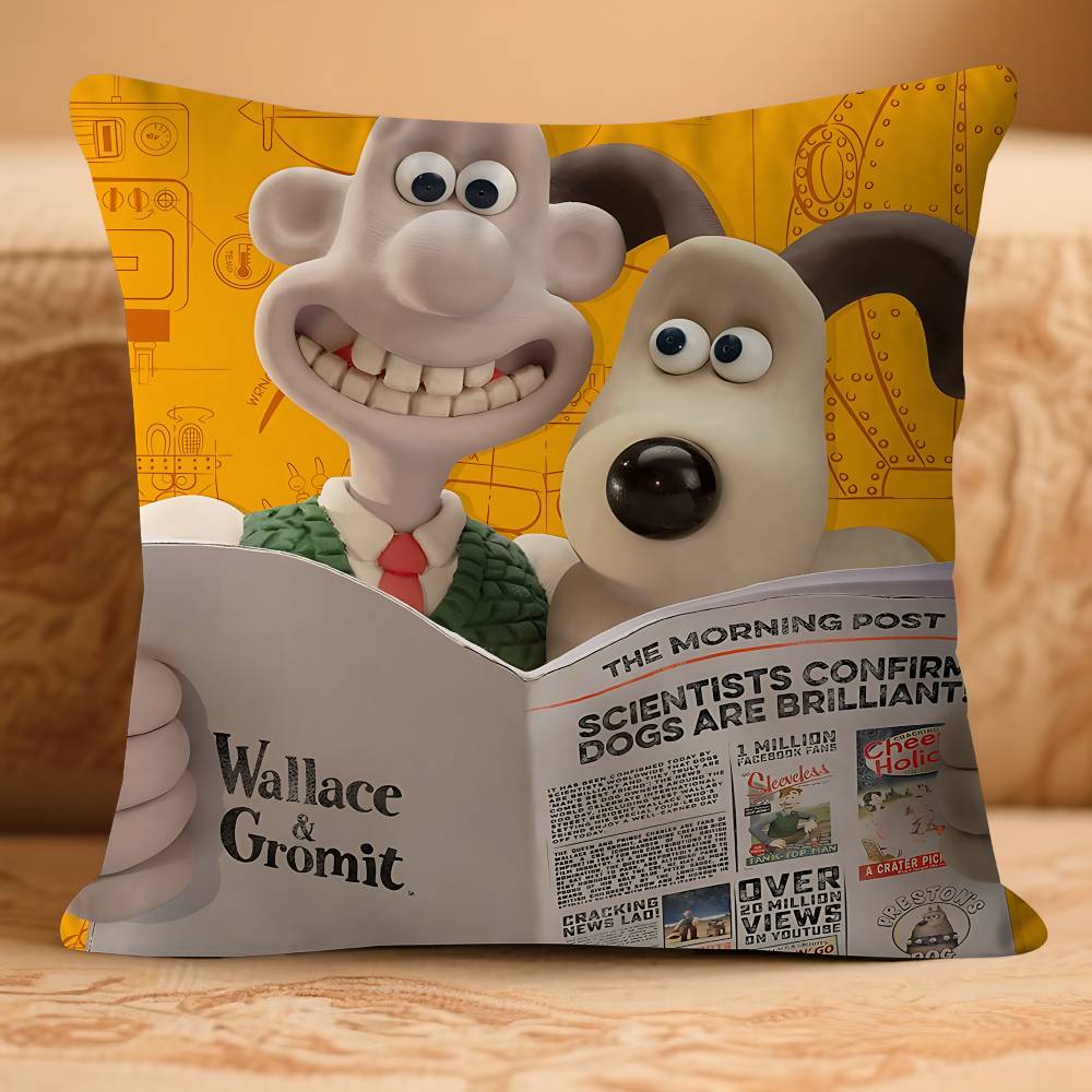 

Наволочка Wall-ace And G-Gromit с мультяшным рисунком, подарочная, для спальни, дома, дивана, кресла, декоративная наволочка для подушки. 16x16Inch