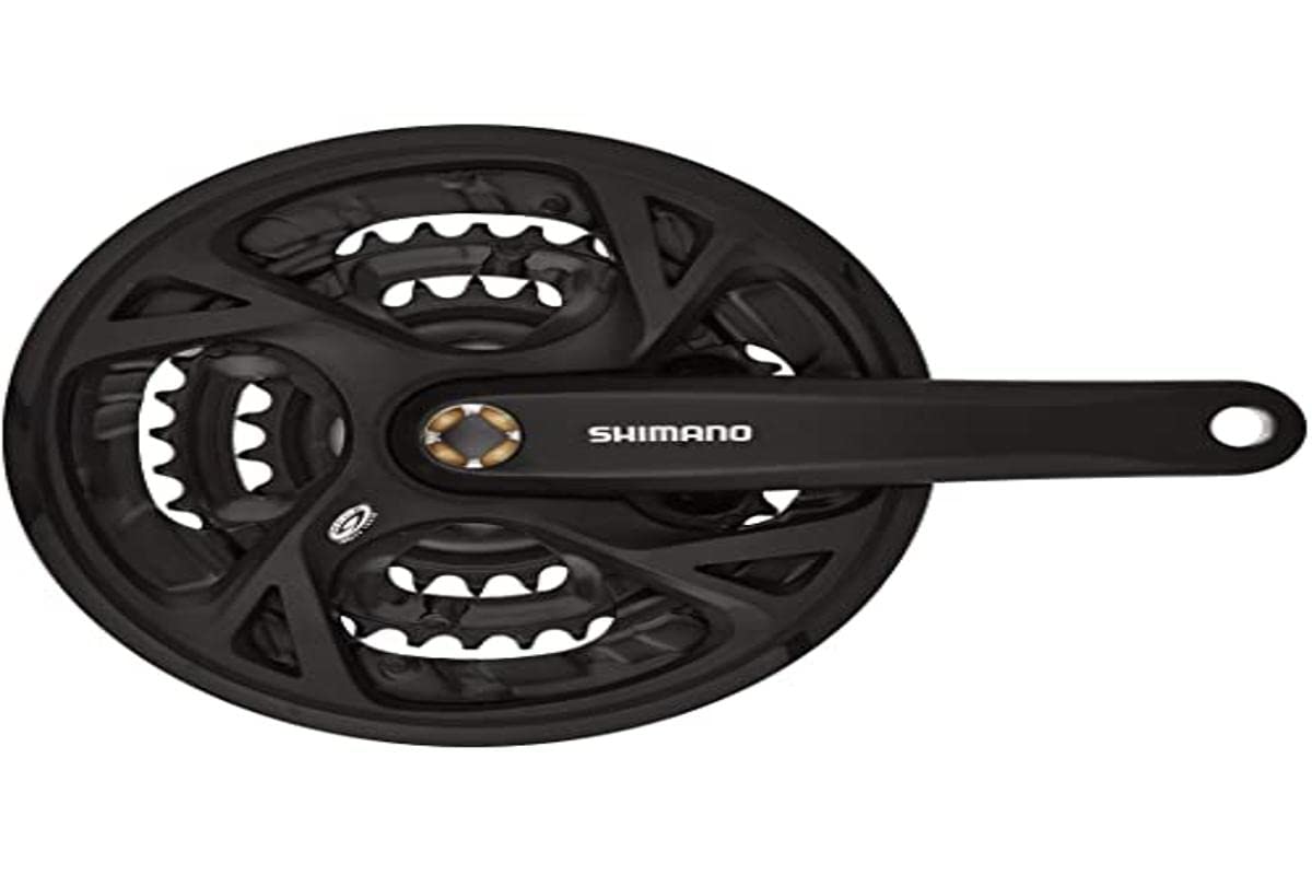Shimano 48x36x26T Crankset with 175mm FC-M371 Chainguard, Black, (EFCM371E866CL) чёрный