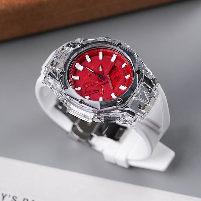 Casio Unisex Liquid Crystal/Analog Dual Display Series Red Watch GA-2100-4A-