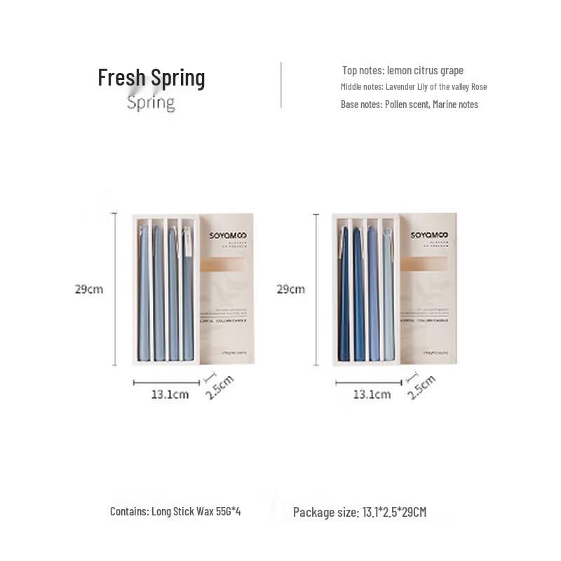 Nordic Gradient Blue Taper Candle