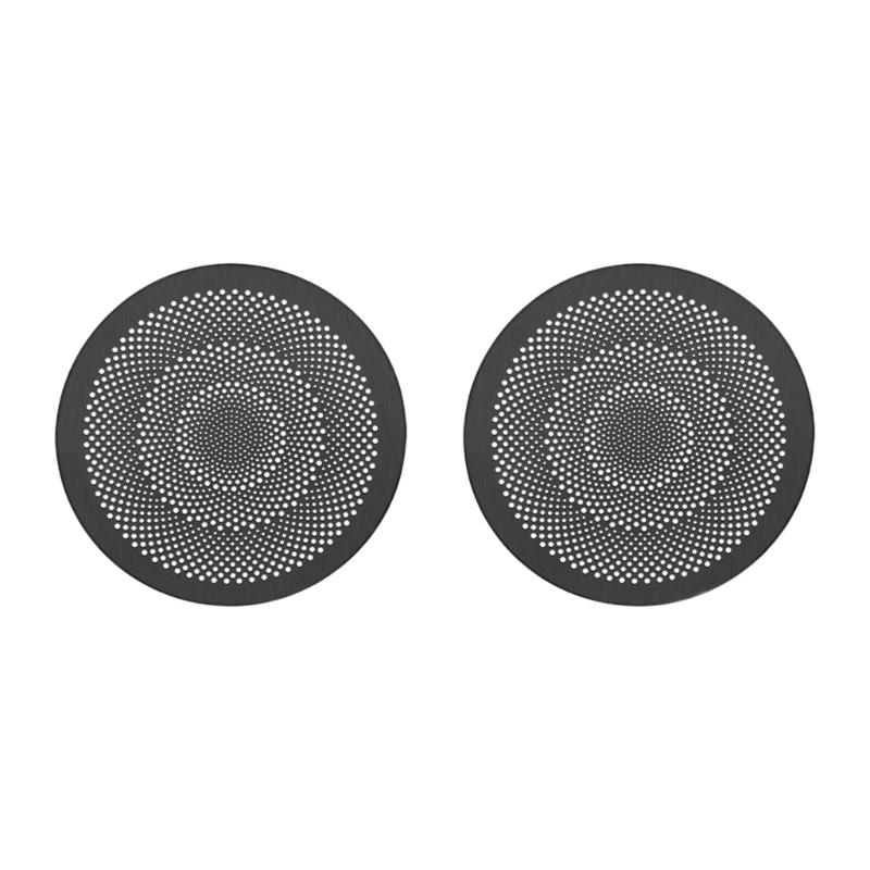 2PCS Heat Resistant Auto Speaker Cover Guards With Strong Adhesive Metal Construction Easy Installation Car Accessories