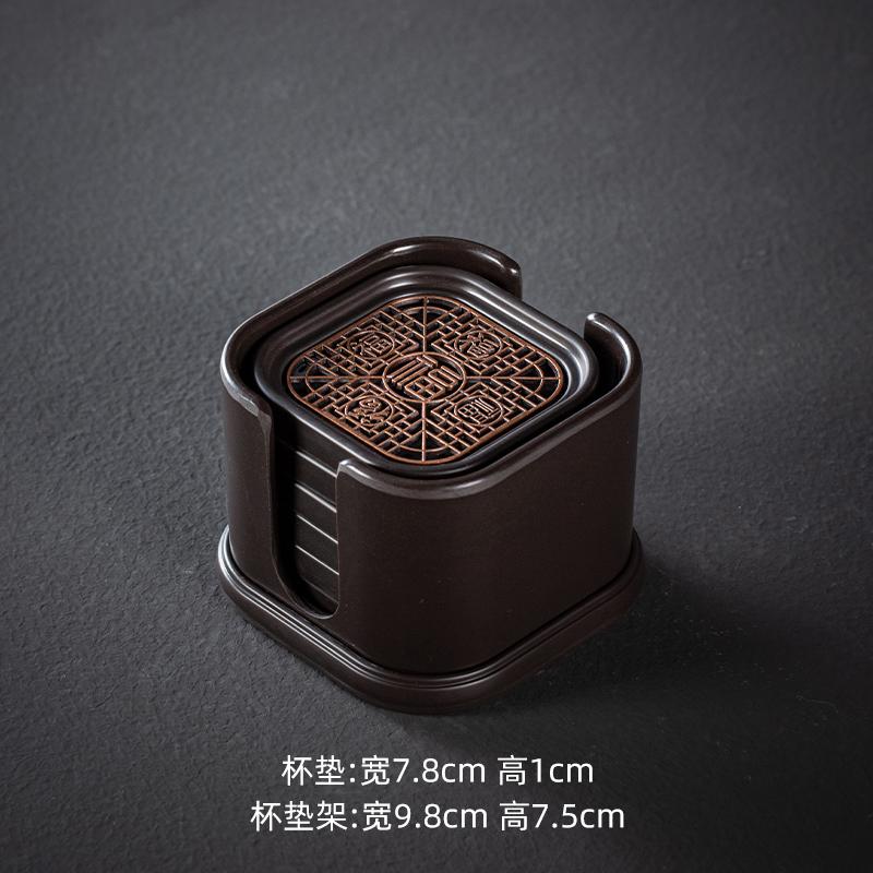 Electric Wood Tea Cup Mat Circular Japanese Retro Zen Tea Ceremony Kung Fu Teacup Holder Desktop Insulation Mat Tea Holder