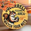 Retro Vintage Round Metal Sign with Nuts Design for Bar Cafe Wall Decor