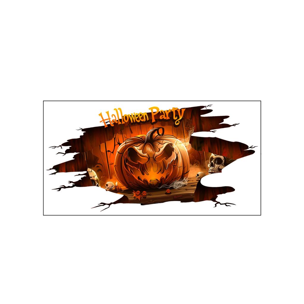 Halloween Pumpkin Wall Decal Self Adhesive Removable Horror Theme Home Decor for Living Room Bedroom Party Decoration