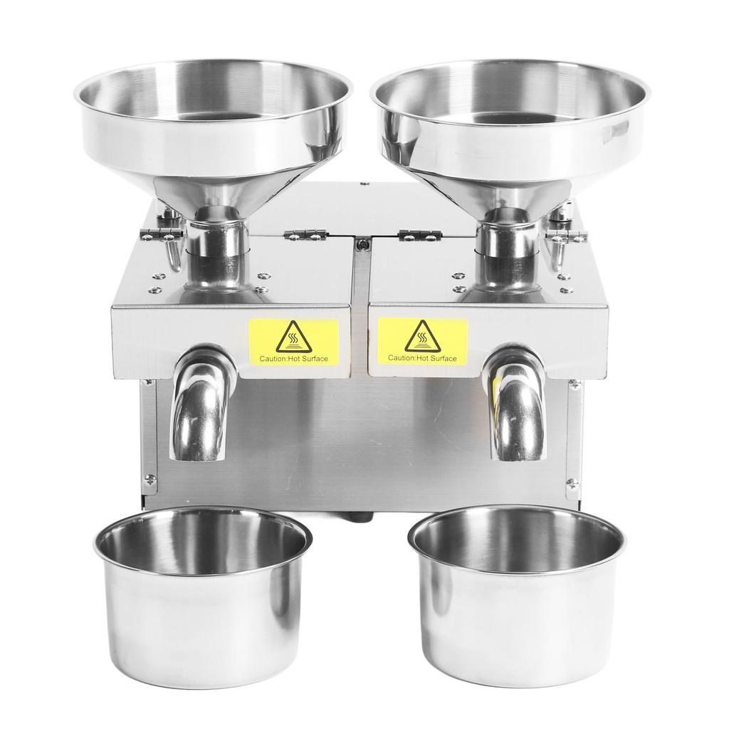 Double Head Oil Press Machine High Oil Yield Hot Cold Press Stainless Steel Small Automatic Oil