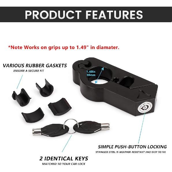 Мотоциклетные замки Противоугонный замок на руль Модернизированный замок для шлема с — фото 8