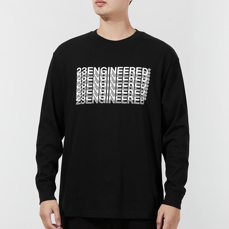 Air Jordan M J 23 Eng Ls Crew Letter Print Sports Round Neck Pullover Sweatshirt Men Sweatshirt Black DC9768-010