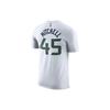 Nike NBA Quick-Dry Basketball T-Shirt, Jazz Team, Mitchell No. 45 Men Top White 870813-104
