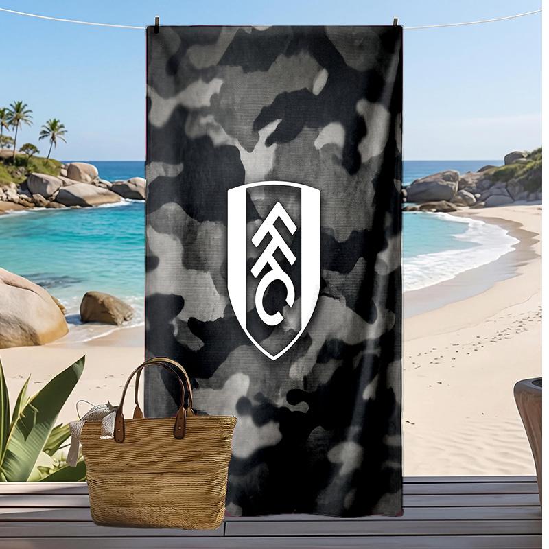 Fulham Football Print Beach Towel, Large Soft Quick Dry Towel for Beach Camping Swimming