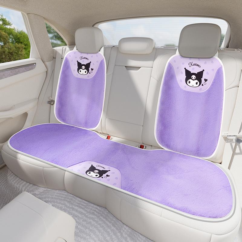 Kuromi Universal Seat Covers Single Piece Rear Car Seat Cushion Sweat Absorbing Plush Material Suitable for All Seasons