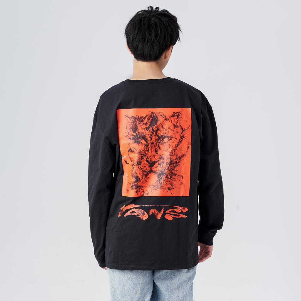 Vans X HuaTunan Collaboration Year Of The Tiger Series Printed Sports Crew Neck Long Sleeve T-Shirt Unisex Tops Black VN0A7YI1BLK