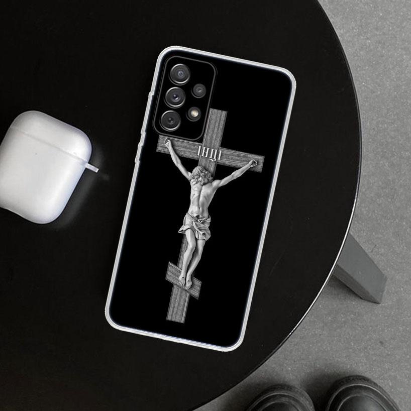 Christian Cross Design Phone Case Cover for Samsung Galaxy A12 A22 A32 A52 A72 A02S A51 A50S A31 A20S A10S Note 20 Ultra 10 Plus