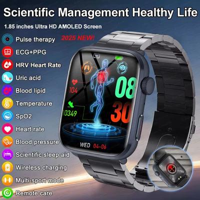 2025 Nuovo Micro Esame Fisico Salute Smartwatch Uomo Tracker Fitness Sport Frequenza Cardiaca Temperatura NFC Chiamata Bluetooth Orologi Smart