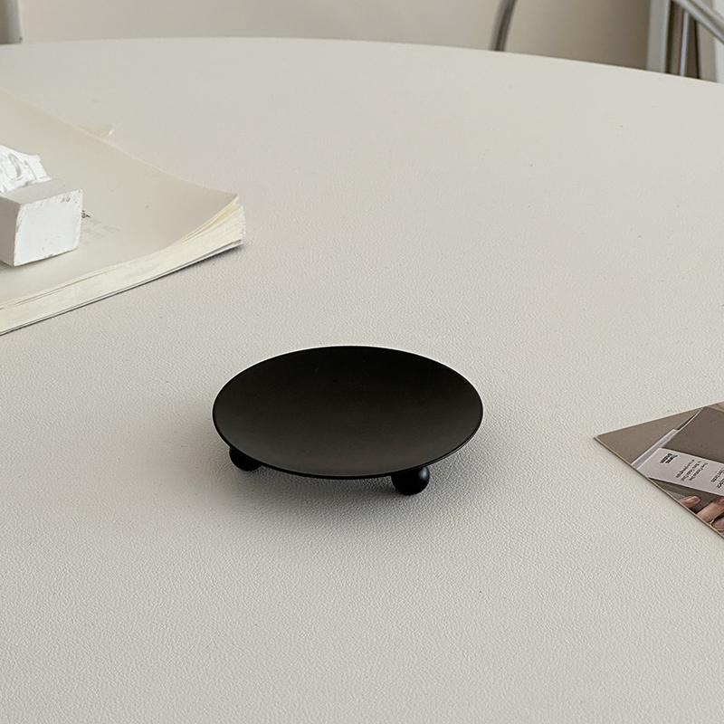 European Retro Wrought Iron Candle Holder and Jewelry Display Tray