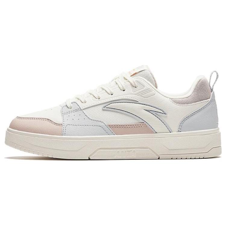 New Anta Slip Resistant Low Top Skateboard Shoes Women's White Gray 122348011-2