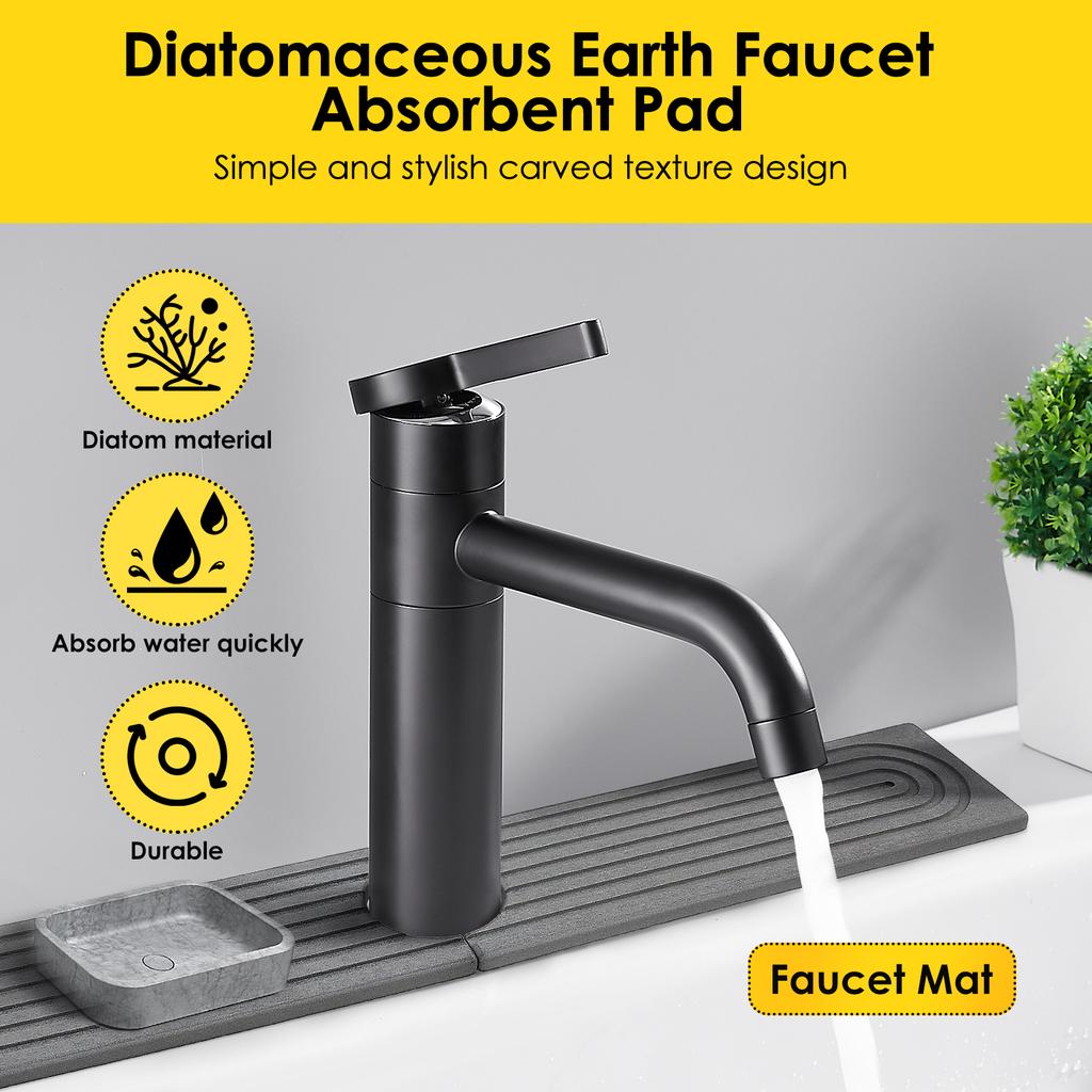 Kitchen Sink Faucet Mat Diatomite Sink Faucet Splash Guard Water Absorbent Stone Sink Tray Quick Drying Soap Sponge Sink Pad