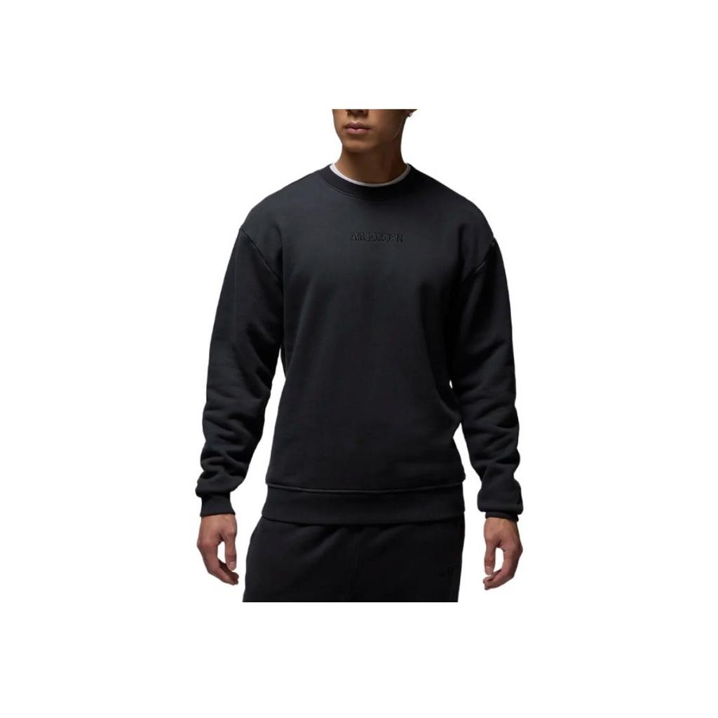 Jordan Solid Color Crew Neck Pullover Sweatshirt Men Tops Black FJ7789-045