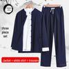 Men's Cotton & Linen Tang Suit: Ancient Style Chinese Meditation & Tea Suit, Zhongshan Hanfu for Spring, Summer, Autumn.
