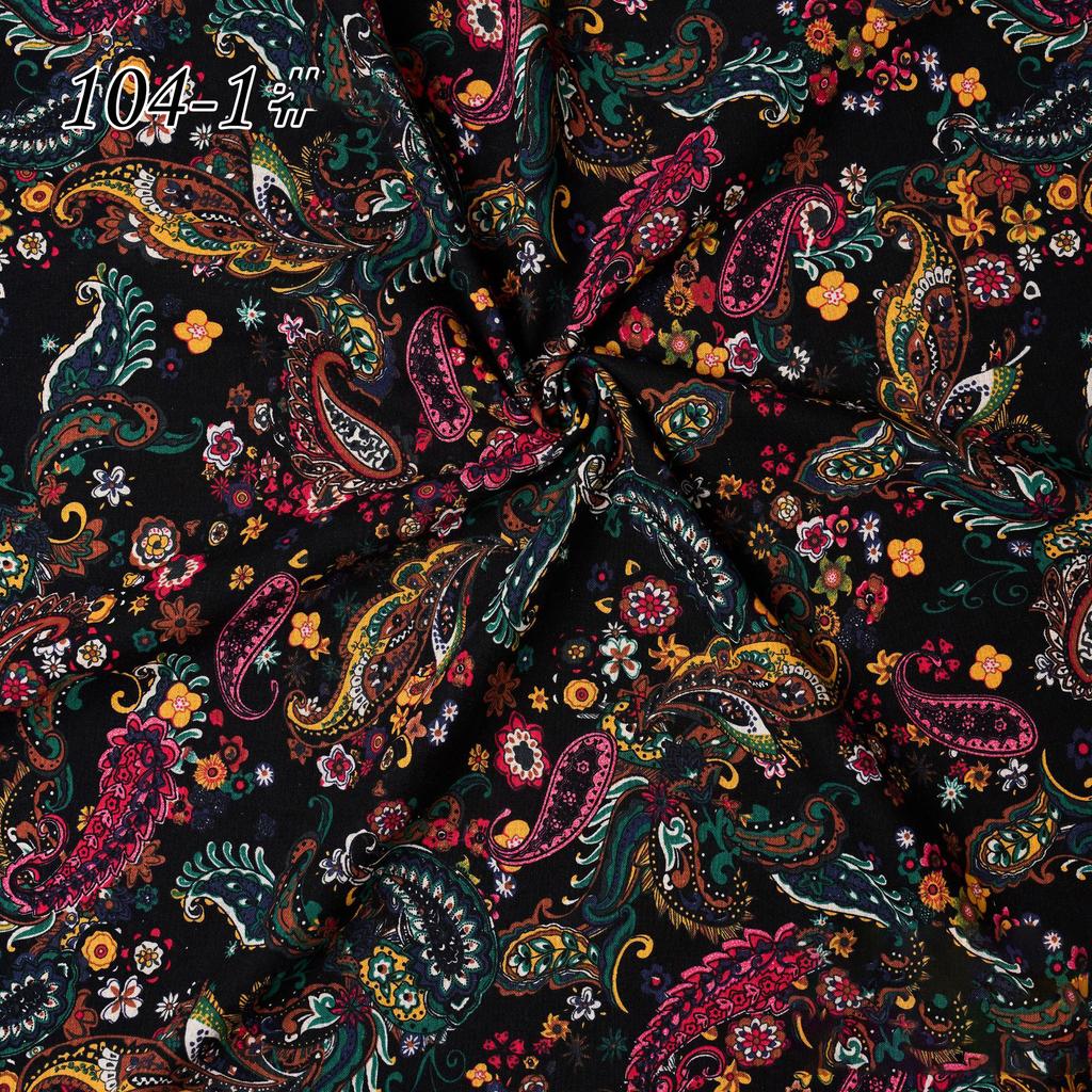145x100cm Cotton Linen Small Floral Printed Fabric For Women's Clothing, Decorative Fabric DIY Handmade Sewing Cloth Fabric