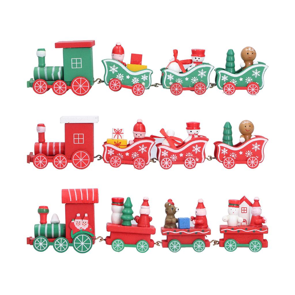 Christmas Train Toys Set Miniature Color Cartoon Christmas Train Model for Kids Boys Girls